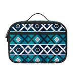Turquoise Aztec Geometric Pattern Print Portable Lunch Bag