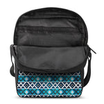 Turquoise Aztec Geometric Pattern Print Rectangular Crossbody Bag