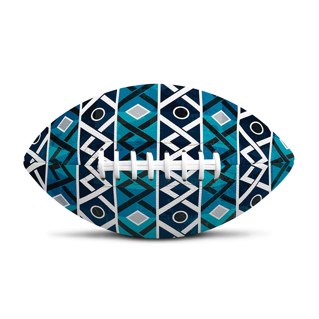 Turquoise Aztec Geometric Pattern Print Rugby Ball