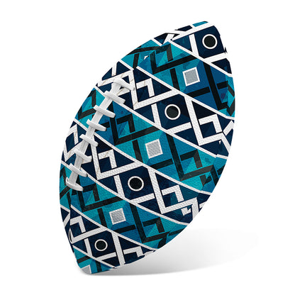 Turquoise Aztec Geometric Pattern Print Rugby Ball
