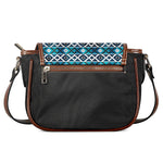 Turquoise Aztec Geometric Pattern Print Saddle Bag