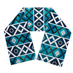 Turquoise Aztec Geometric Pattern Print Scarf