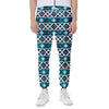 Turquoise Aztec Geometric Pattern Print Scuba Joggers