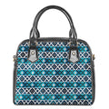 Turquoise Aztec Geometric Pattern Print Shoulder Handbag