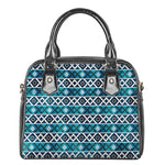 Turquoise Aztec Geometric Pattern Print Shoulder Handbag