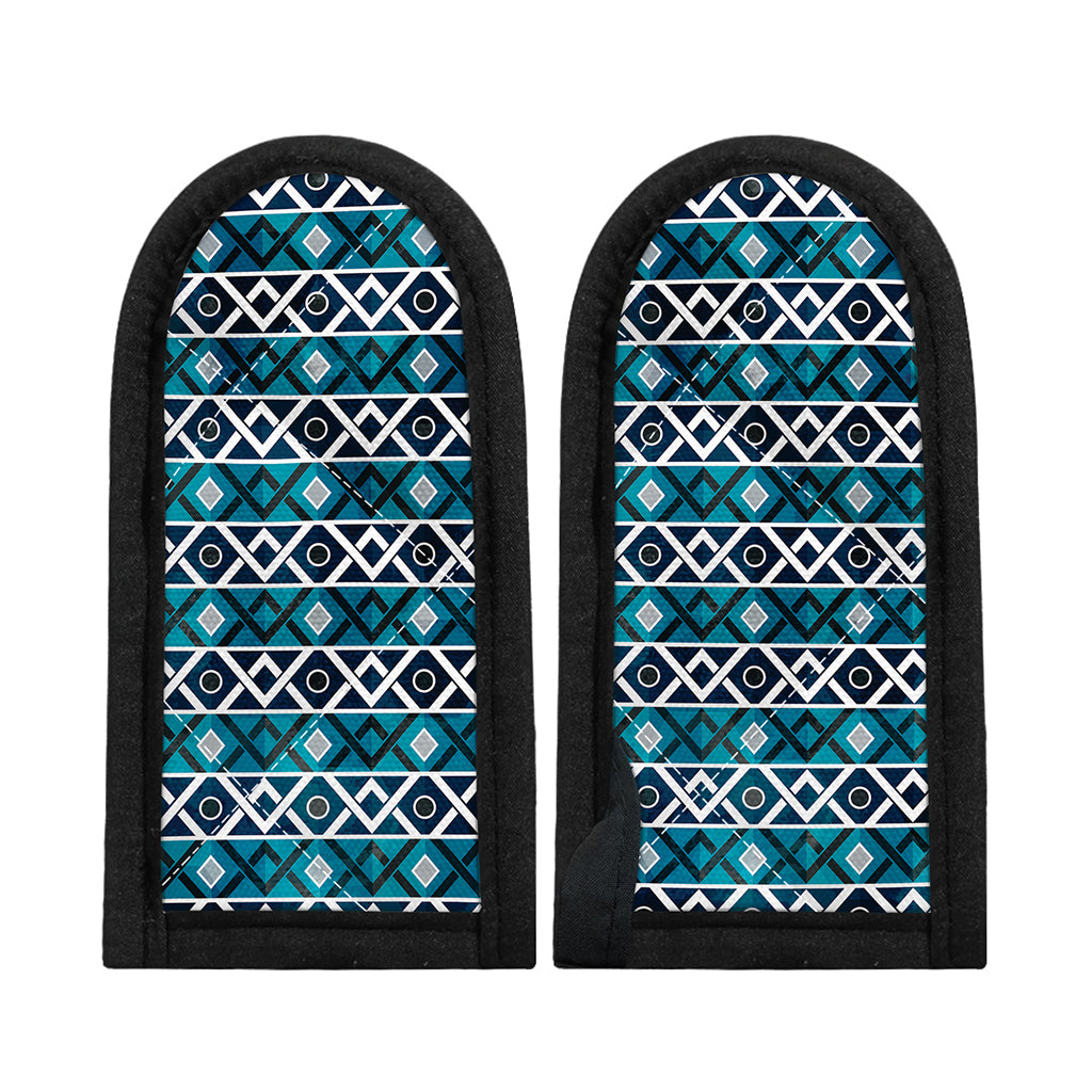 Turquoise Aztec Geometric Pattern Print Skillet Handle Cover
