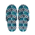 Turquoise Aztec Geometric Pattern Print Slippers