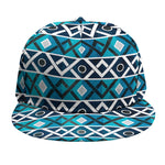 Turquoise Aztec Geometric Pattern Print Snapback Cap
