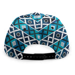 Turquoise Aztec Geometric Pattern Print Snapback Cap