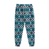 Turquoise Aztec Geometric Pattern Print Sweatpants