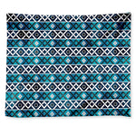 Turquoise Aztec Geometric Pattern Print Tapestry