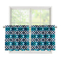 Turquoise Aztec Geometric Pattern Print Tier Curtains