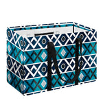 Turquoise Aztec Geometric Pattern Print Utility Tote Bag