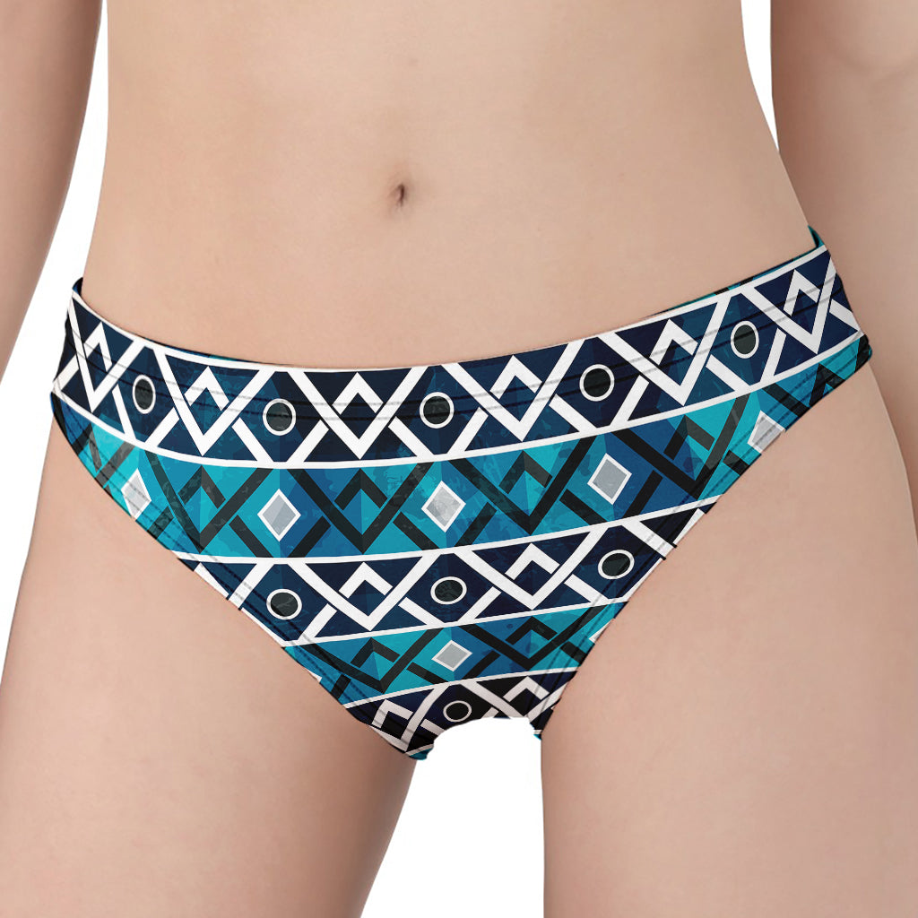 Turquoise Aztec Geometric Pattern Print Women's Panties