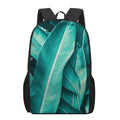 Turquoise Banana Leaf Print 17 Inch Backpack