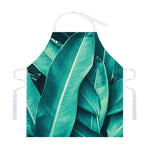 Turquoise Banana Leaf Print Adjustable Apron