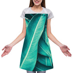 Turquoise Banana Leaf Print Adjustable Apron