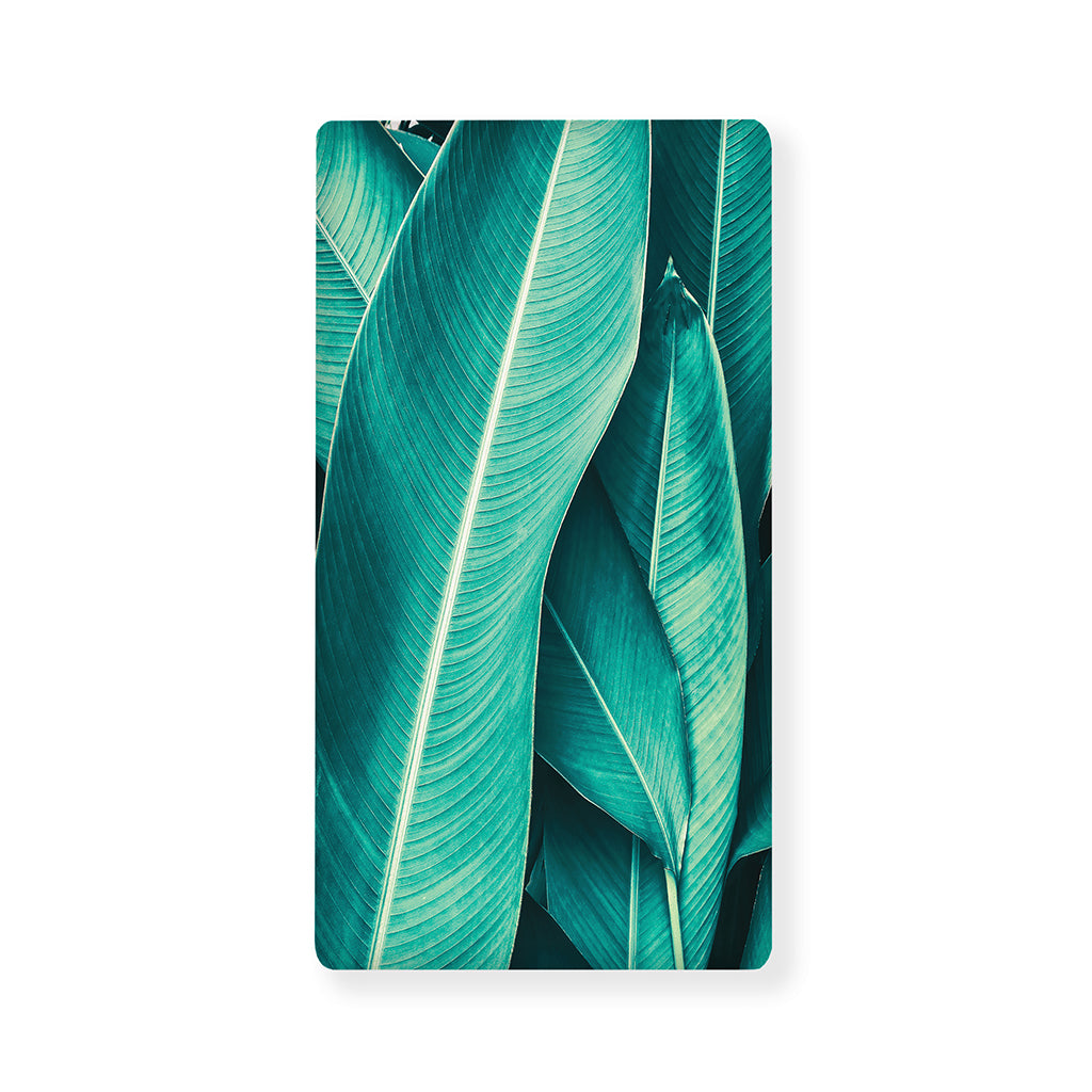 Turquoise Banana Leaf Print Baby Crib Sheet