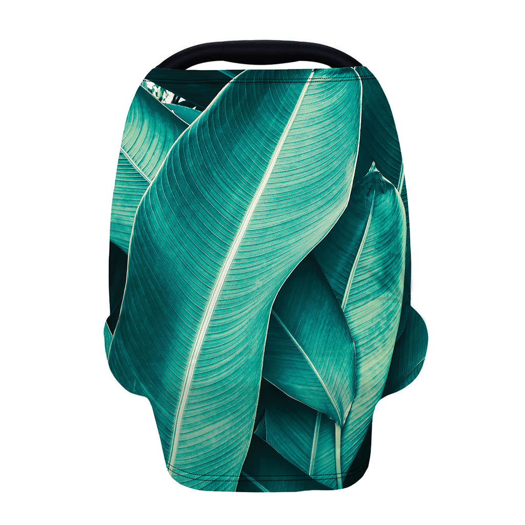 Turquoise Banana Leaf Print Baby Seat Cover
