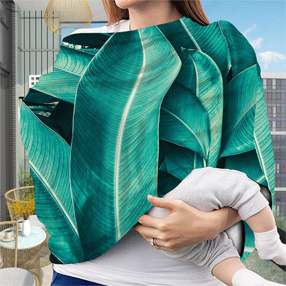 Turquoise Banana Leaf Print Baby Seat Cover