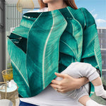 Turquoise Banana Leaf Print Baby Seat Cover