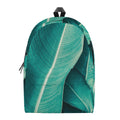 Turquoise Banana Leaf Print School Backpack
