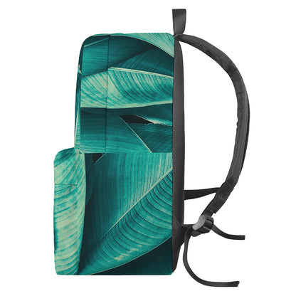 Turquoise Banana Leaf Print Backpack