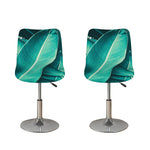 Turquoise Banana Leaf Print Bar Stool Covers