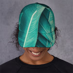Turquoise Banana Leaf Print Baseball Cap