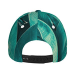 Turquoise Banana Leaf Print Baseball Cap
