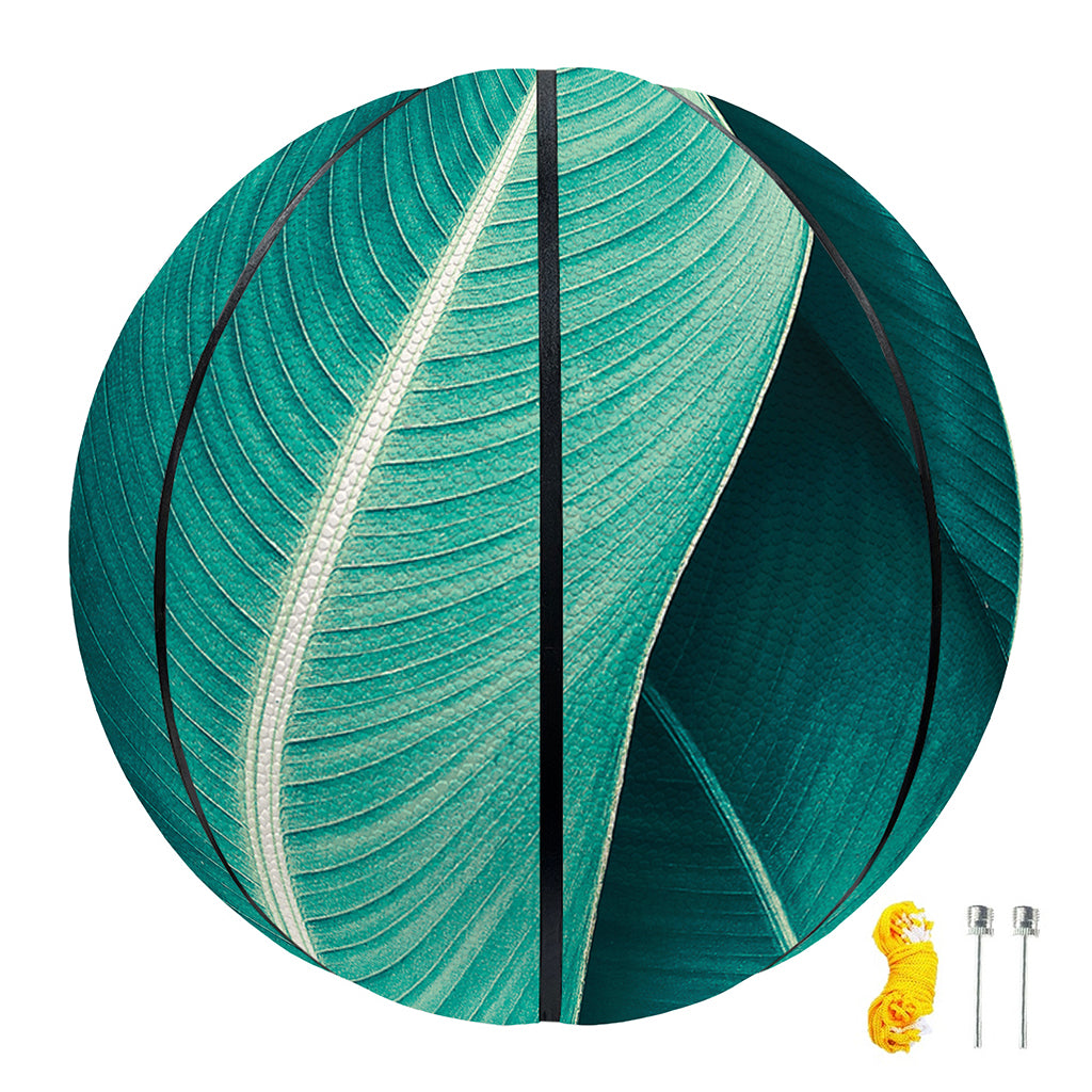 Turquoise Banana Leaf Print Basketball