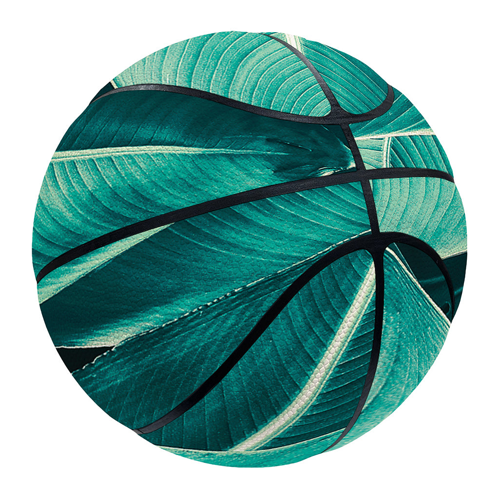 Turquoise Banana Leaf Print Basketball