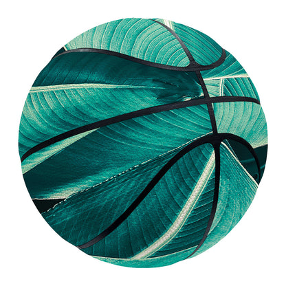 Turquoise Banana Leaf Print Basketball