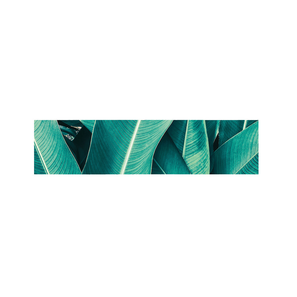 Turquoise Banana Leaf Print Bed Runner