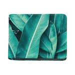 Turquoise Banana Leaf Print Bifold Wallet