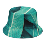 Turquoise Banana Leaf Print Bucket Hat