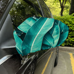 Turquoise Banana Leaf Print Car Side Mirror Covers