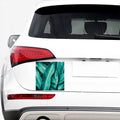 Turquoise Banana Leaf Print Car Sticker
