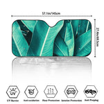 Turquoise Banana Leaf Print Car Windshield Sun Shade