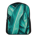Turquoise Banana Leaf Print Casual Backpack