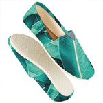 Turquoise Banana Leaf Print Casual Shoes