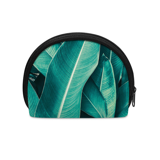 Turquoise Banana Leaf Print Coin Purse