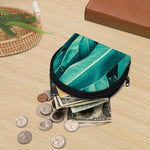 Turquoise Banana Leaf Print Coin Purse