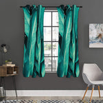 Turquoise Banana Leaf Print Curtain