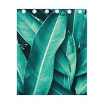 Turquoise Banana Leaf Print Curtain