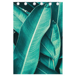 Turquoise Banana Leaf Print Curtain