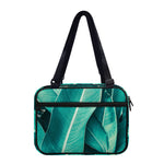 Turquoise Banana Leaf Print Double Strap Bible Bag