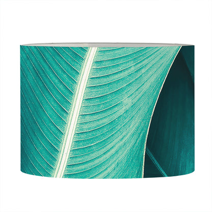 Turquoise Banana Leaf Print Drum Lamp Shade