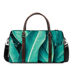 Turquoise Banana Leaf Print Duffle Bag