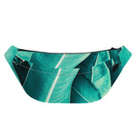Turquoise Banana Leaf Print Fanny Pack